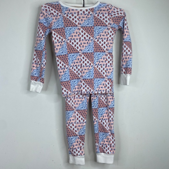 Janie and Jack Pajama Set Girls 6 Floral Patchwork Preppy Cotton Classic Easter - Picture 7 of 7
